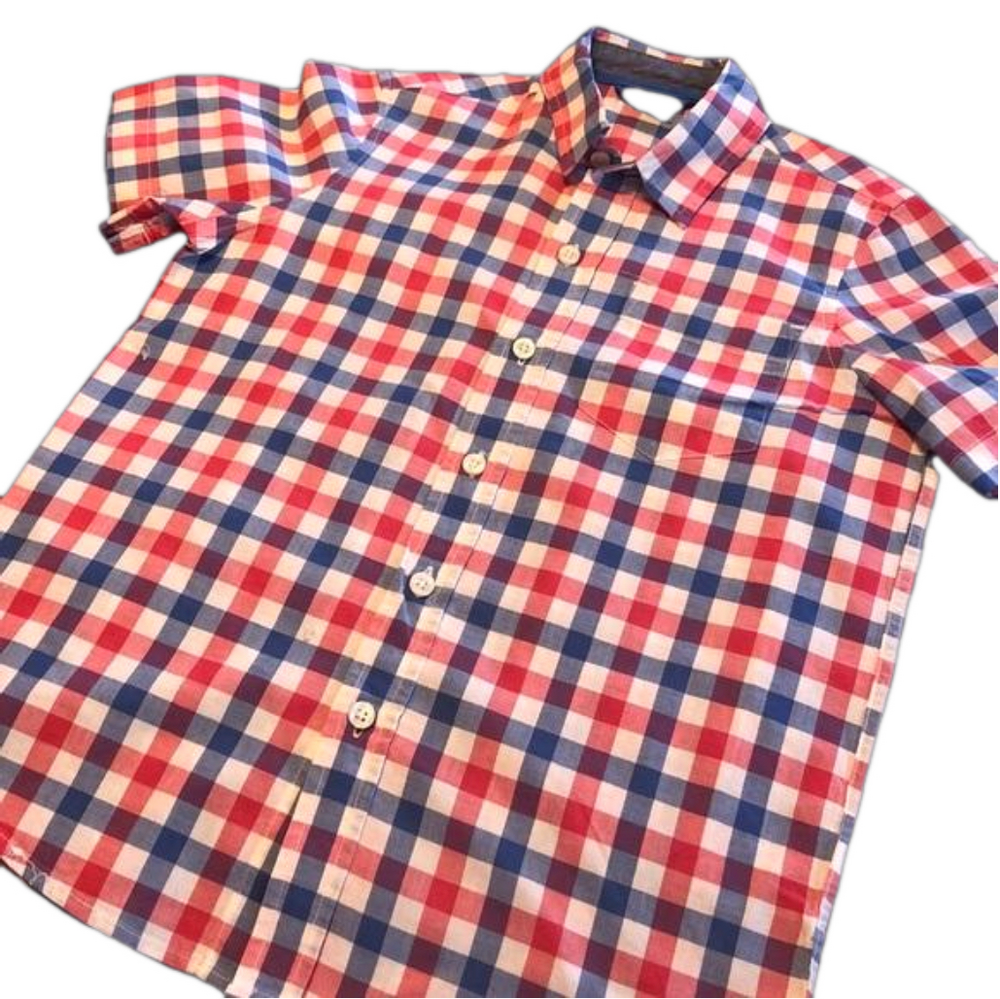 Gap red and blue kids button down shirt GUC size S6/7